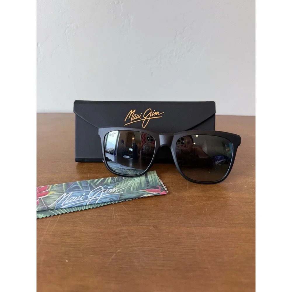 Maui Jim Pehu 55mm Black Polarized Sunglasses NEW MJ0602S-003 Men's XL